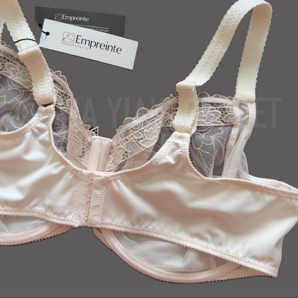 Empreinte 46D Lucy 07116 Full-Cup Unpadded Underwire French Lace Bra in Blush - Picture 9 of 16